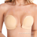 Women Invisible Backless Strapless Push Up Silicone